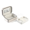 Italian Velvet Double Layers Jewelry Set Storage Zipper Boxes with Mirror Inside CON-G023-09A-3