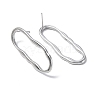 Non-Tarnish 304 Stainless Steel Twist Hollow Oval Stud Earrings for Women EJEW-F300-05P-2