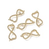 Brass Micro Pave Clear Cubic Zirconia Connector Charms KK-E068-VB392-4