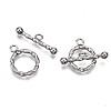 Tarnish Resistant 201 Stainless Steel Toggle Clasps X-STAS-R115-03-2