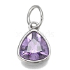 304 Stainless Steel Cubic Zirconia Pendant ZIRC-P080-B-2