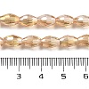 Transparent Electroplate Glass Beads Strands EGLA-A037-T6x8mm-B05-4