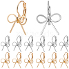 10 Pairs 2 Colors Bowknot Brass Leverback Earrings EJEW-SC0001-93-1