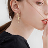 20Pcs Brass Micro Pave Clear Cubic Zirconia Leverback Earring Findings KK-BBC0029-05-5