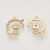 Brass Cubic Zirconia Charms KK-N216-16-2