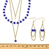 Rondelle 304 Stainless Steel & Glass Beaded Layered Necklace and Earring Set Set for Women SJEW-JS01384-01-5