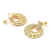 Rack Plating Brass Micro Pave Clear Cubic Zirconia Dangle Stud Earrings EJEW-M223-16G-2