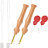 Gorgecraft 3Pcs Wood Embroidery Punch Needle DIY-GF0008-87-1