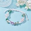 Dyed Natural Quartz Crystal & Green Aventurine Nugget Braided Bead Bracelets BJEW-TA00405-4