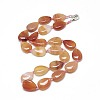 Natural Carnelian Beaded Necklaces NJEW-S396-18-1