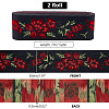 7M Flat Ethnic Style Polyester Jacquard Flower Ribbon OCOR-WH0082-132-2