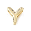 Brass Micro Pave Clear Cubic Zirconia Initial Spacer Bars KK-E802-34G-Y-1