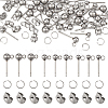  90Pcs 3 Size 202 Stainless Steel Ball Stud Earring Findings STAS-TA0002-22-10