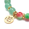 Gemstone & Resin Round Beaded Stretch Bracelet BJEW-JB08664-5