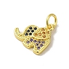 Real 18K Gold Plated Brass Pave Cubic Zirconia Pendants KK-M283-02E-02-2