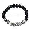 Natural Picasso Jasper Beads Stretch Bracelets BJEW-R309-02-A02-1