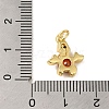 Brass Micro Pave Red Cubic Zirconia Pendants KK-R162-020D-G-3