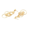 Brass Interlocking Rings Dangle Stud Earrings for Women EJEW-F281-09G-3