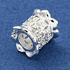 Rack Plating Brass Micro Pave Clear Cubic Zirconia European Beads KK-L215-204S-2