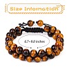 Natural Tiger Eye Braided Bead Bracelet BJEW-SW00001-11-2