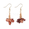 Natural Agate Clip Beads Dangle Cluster Earrings EJEW-JE03949-04-1