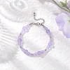 Frosted Transparent Glass Beaded Bracelets for Women BJEW-JB12136-01-1