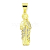 Rack Plating Brass Micro Pave Clear Cubic Zirconia Pendants KK-B091-21G-02-1