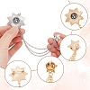 AHADERMAKER 4Pcs 2 Colors Zinc Alloy Star with Crown Hanging Chain Brooch JEWB-GA0001-19-3