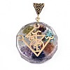 Transparent Epoxy Resin Alchemy Pendants RESI-T049-14-1