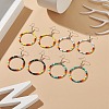 4 Pairs 4 Color Glass Seed Beaded Big Circle Dangle Earrings Set EJEW-TA00178-2