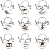   9Pcs 9 Style Graduation Theme 201 Stainless Steel Keychain Clasps KEYC-PH0001-52-1