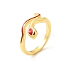 Brass Enamel Cuff Rings for Women RJEW-F188-04G-02-4