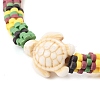 7Pcs 7 Colors Handmade Plum Polymer Clay & Synthetic Turquoise Beads Stretch Bracelets for Women BJEW-JB11538-4