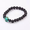 Lava Rock Beaded Stretch Bracelets BJEW-JB03036-02-1