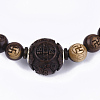Feng Shui Sandalwood Mala Bead Bracelets BJEW-T009-12-2