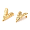 Hammered Heart 304 Stainless Steel Stud Earrings for Women EJEW-U003-01G-01-2