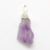 Natural Raw Rough Gemstone Amethyst Pendants G-M040-M04-2