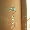 Synthetic Turquoise Chip Wrapped Heart with Tree of Life Hanging Ornaments PW-WG90532-08-1