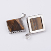 Natural Tiger Eye Pendants X-G-E442-02D-2