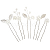 Alloy with Plastic Beads Hair Sticks for Women Girls OHAR-WH20010-08P-7