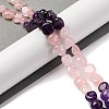 Natural Rose Quartz & Amethyst Beads Strands G-L610-B16-01-2