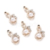 Alloy Crystal Rhinestone Pendants ALRI-H004-12KCG-3