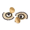 Boho Natural Black Onyx Ear Studs EJEW-MZ00239-4