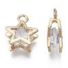 Brass Micro Cubic Zirconia Charms X-KK-N235-034A-4