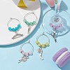 Tibetan Style Sewing Theme Alloy Wine Glass Charms AJEW-JO00250-2