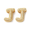 Rack Plating Brass Micro Pave Cubic Zirconia Slide Charms KK-C084-34G-J-1