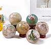 Natural Green Cherry Blossom Agate Ball Sculpture Display Decorations PW-WGE6D93-01-2