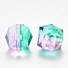 Two Tone Transparent Spray Painted Acrylic Beads ACRP-T005-26Q-2