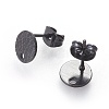 304 Stainless Steel Ear Stud Findings STAS-O119-15B-B-1