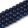Dyed Natural Mashan Jade Round Beads Strands G-T139-6mm-67G-1